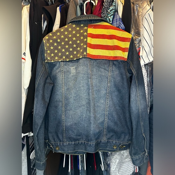 Womens Jean Jacket USA Themed - Picture 1 of 3